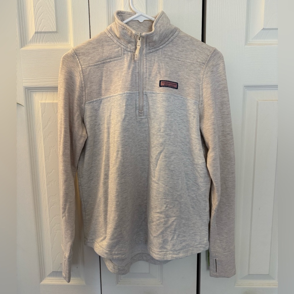 Women's Vineyard Vines Dreamcloth Shep Pullover Shirt, Oatmeal, Relaxed, Size XS - Picture 6 of 10